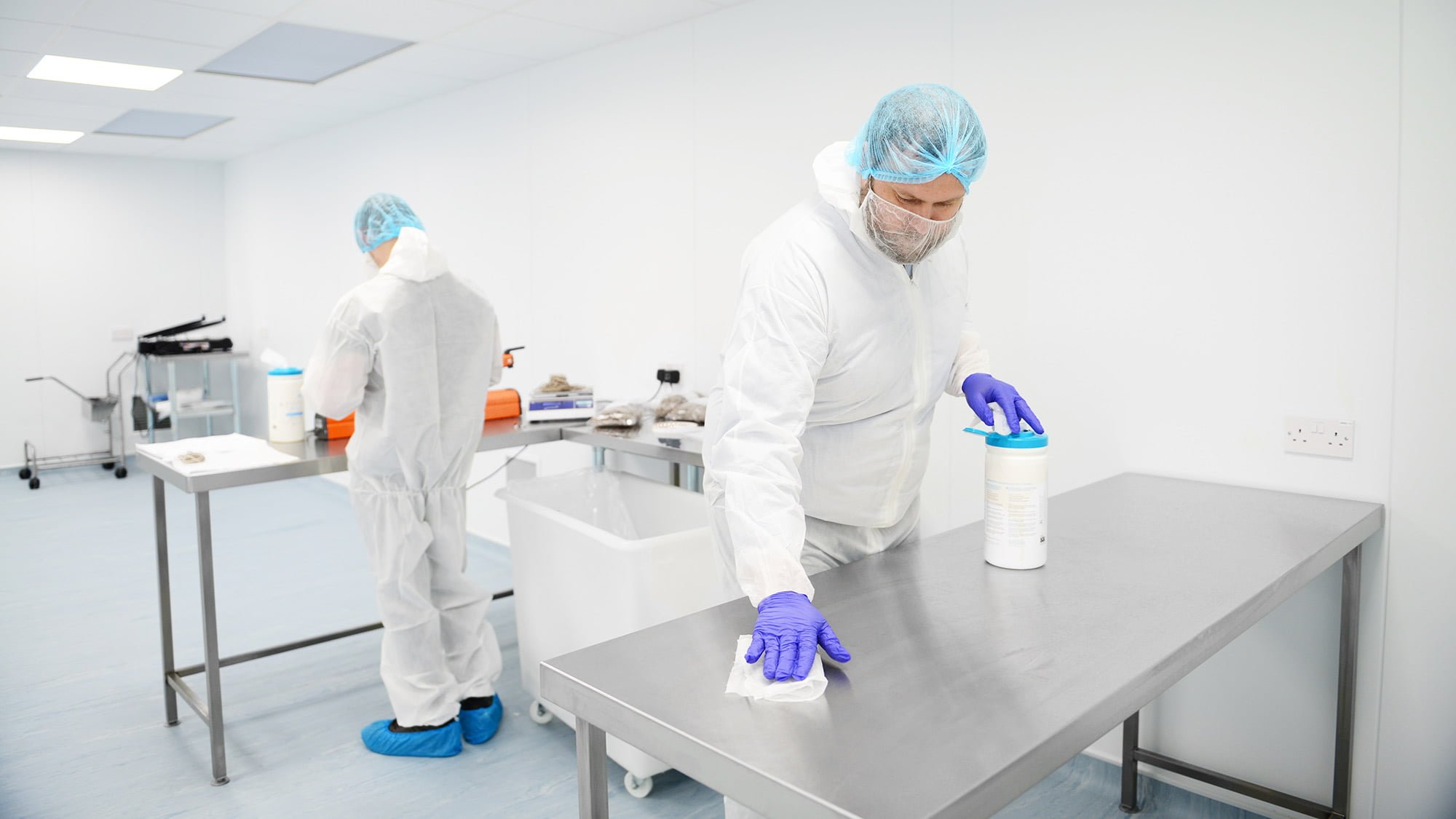 Photo of Cleanroom surfaces being cleaned - Integrity Cleanroom